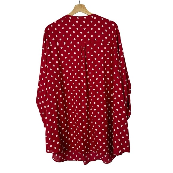Torrid X Disney Red Harper Minnie Mouse Dot Long Sleeve Georgette Blouse 6 - Picture 6 of 8